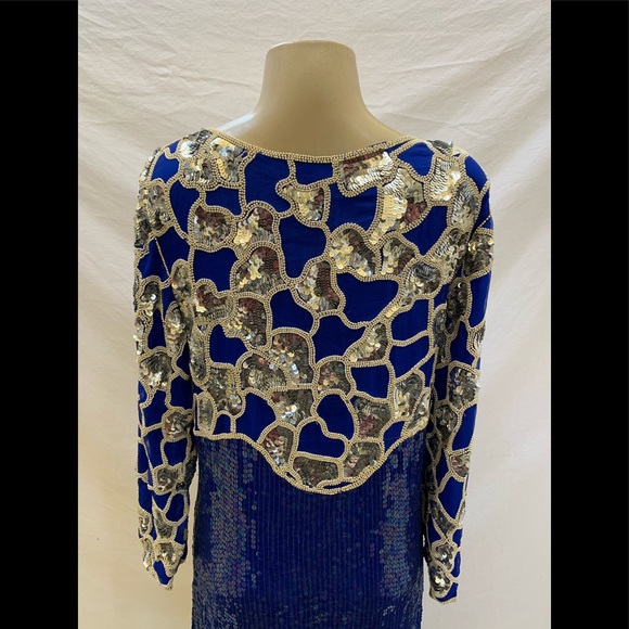 VTG 80s Xoanon Sz M Embellished Knee Length Dress - Picture 7 of 11